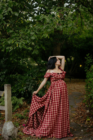 The Solstice Dress- Plaid / Black - sleeve adjustable dress
