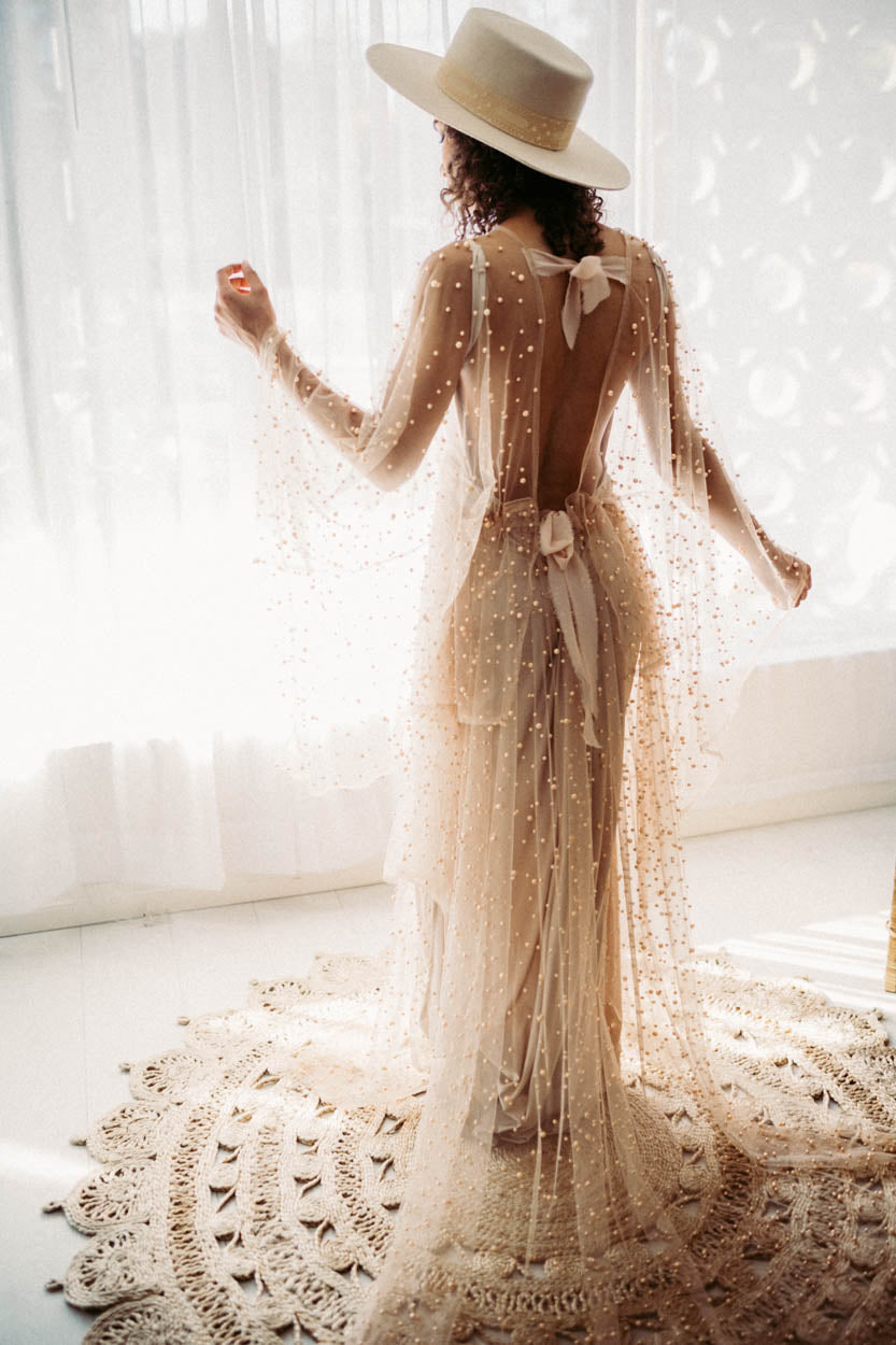 Pearl Dress - Gold and Ivory - For Purchase Flutter Dress Pearl Dress - Gold and Ivory - For Purchase Flutter Dress