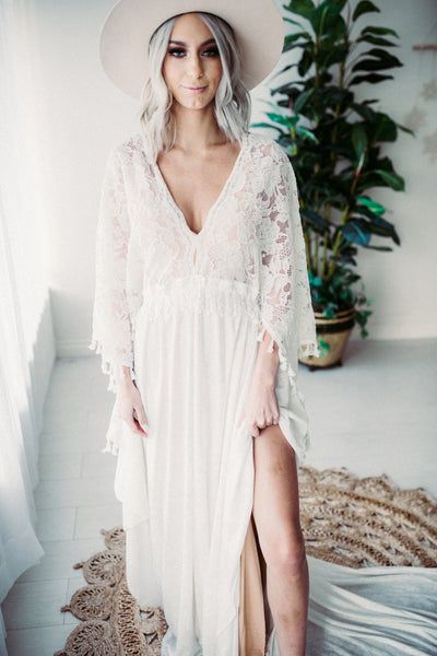 Long White Velvet Dress